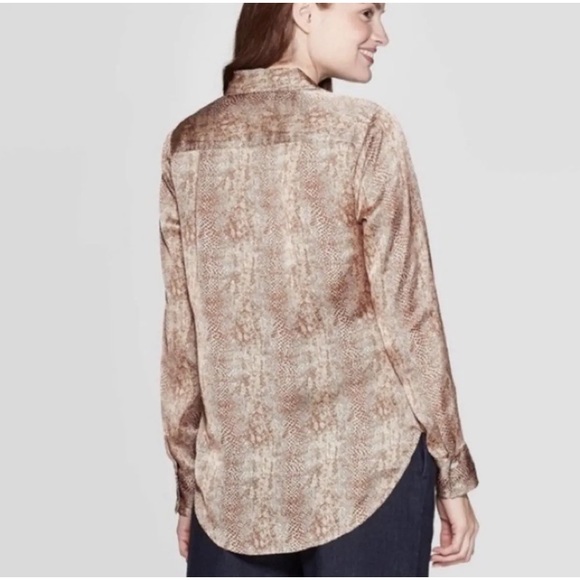 A New Day Snake Print Long Sleeve Blouse - Picture 2 of 14